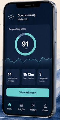 Thores sleep insights app shown on a phone